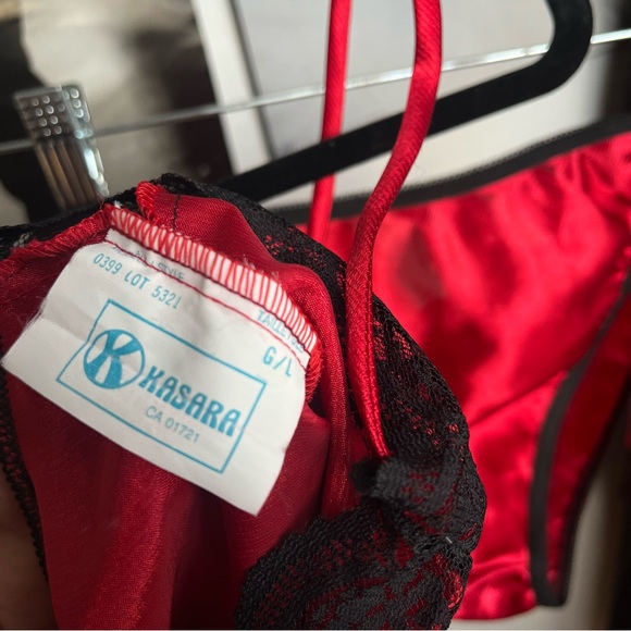 1980s two piece goth lingerie set - Picture 4 of 4